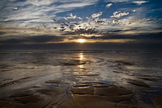 Sonnenuntergang bei Ebbe